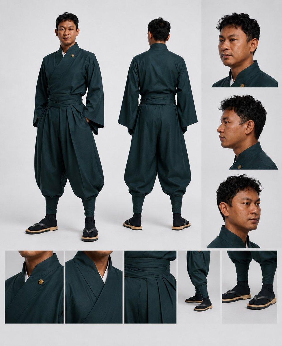 Modern Samurai Outfit Reference Sheet preview