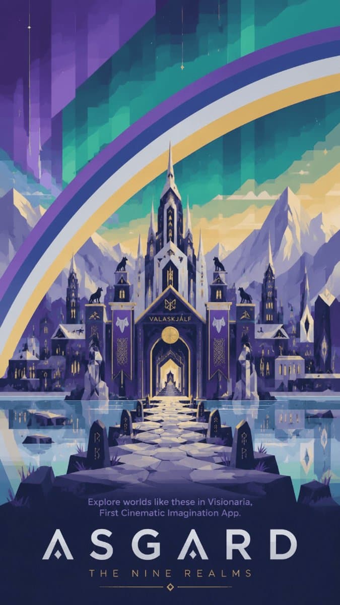Asgard Mythical Travel Poster - AI image template preview