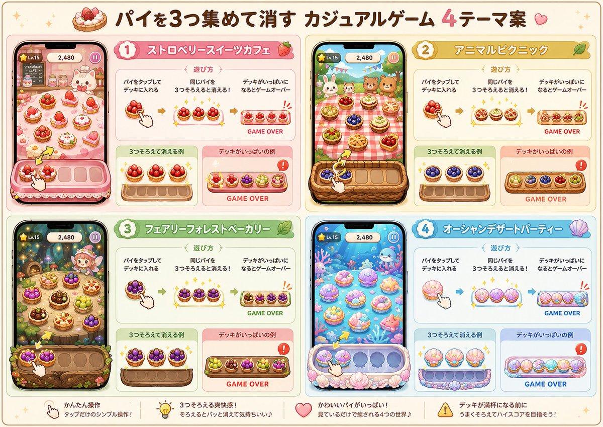 Four Theme Pie Puzzle Game Sheet - AI image template preview