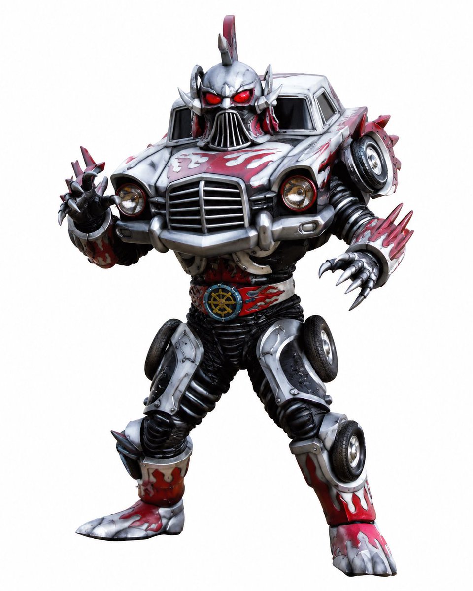 Vintage Car Kaijin Villain - AI image template preview