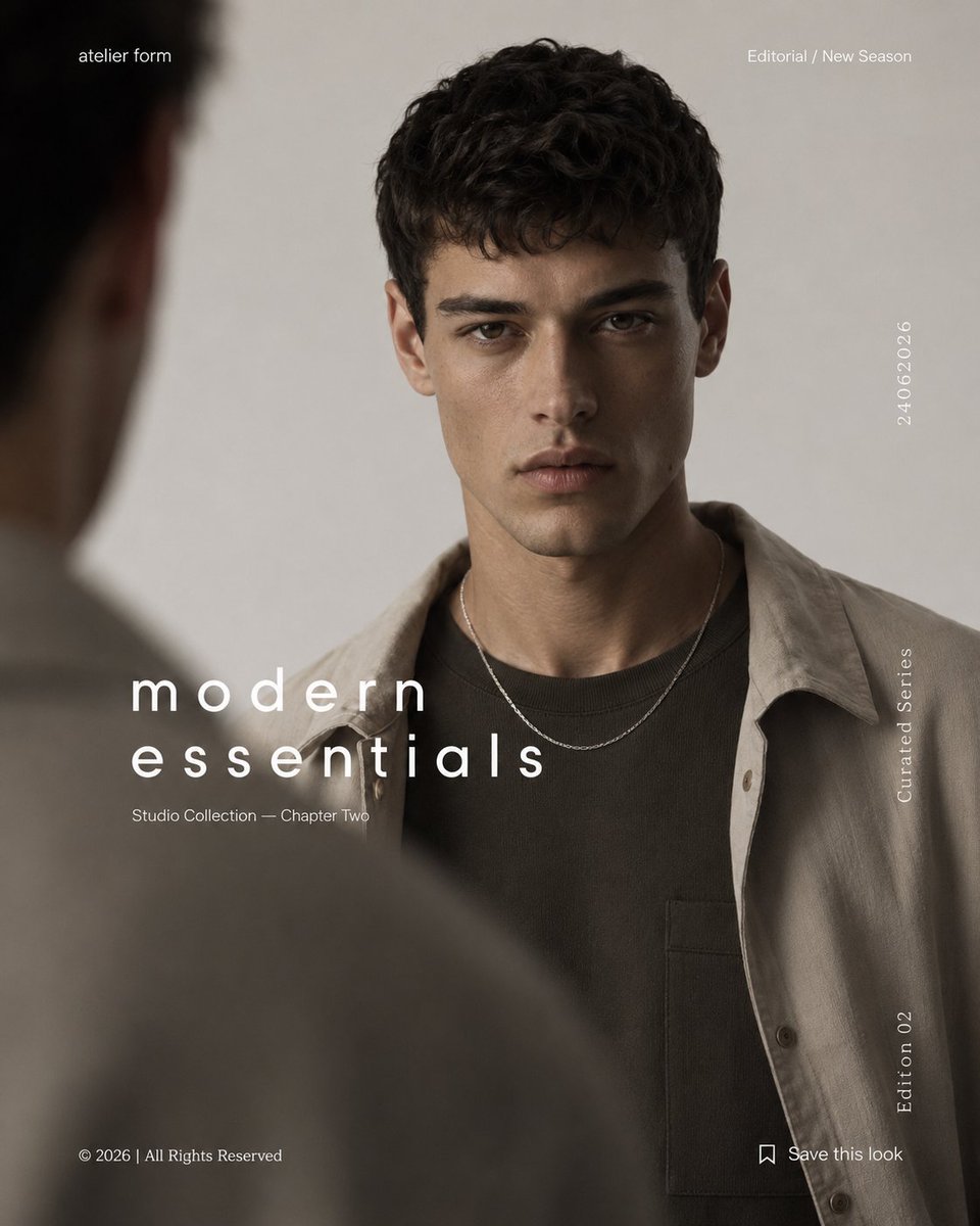 Minimal Menswear Editorial Poster - AI image template preview