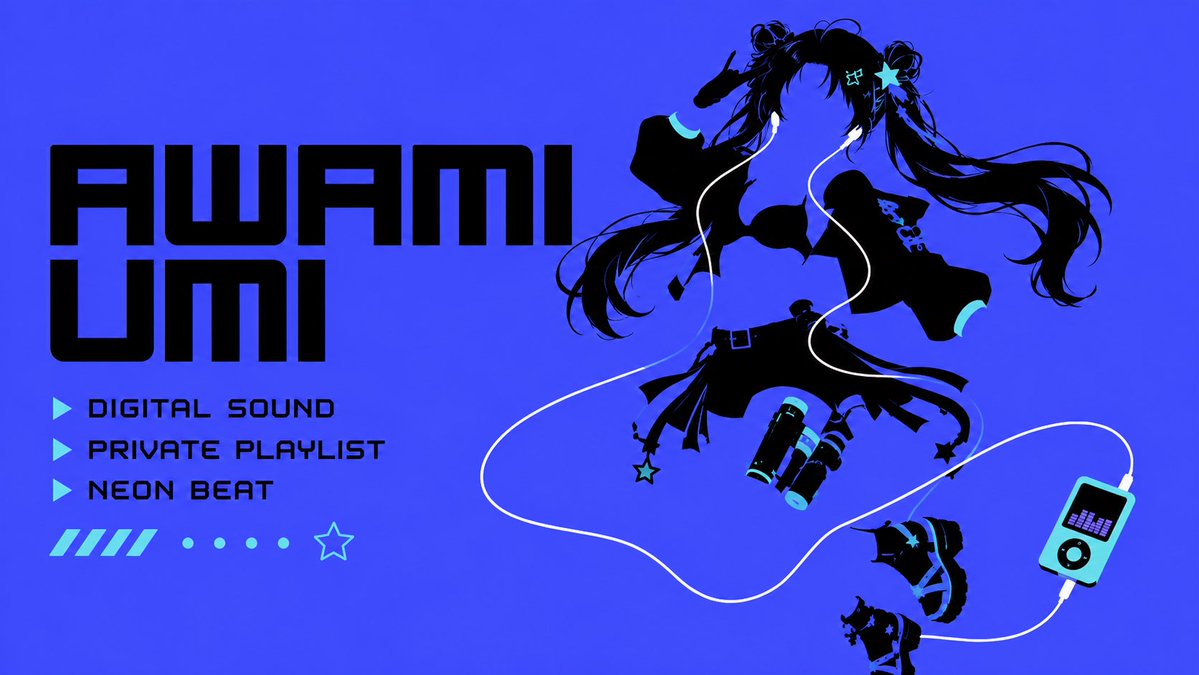 Cyber Anime Music Poster - AI image template preview