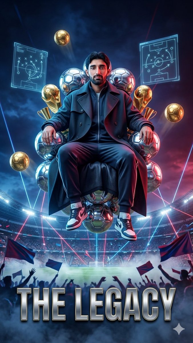 Floating Football Legacy Throne Poster - AI image template preview