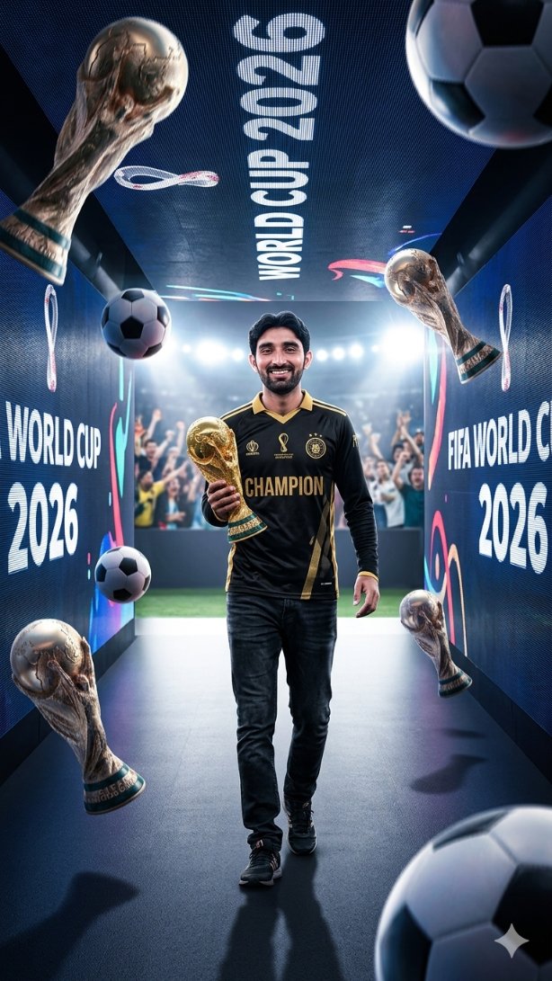 World Cup Champion Tunnel Poster - AI image template preview