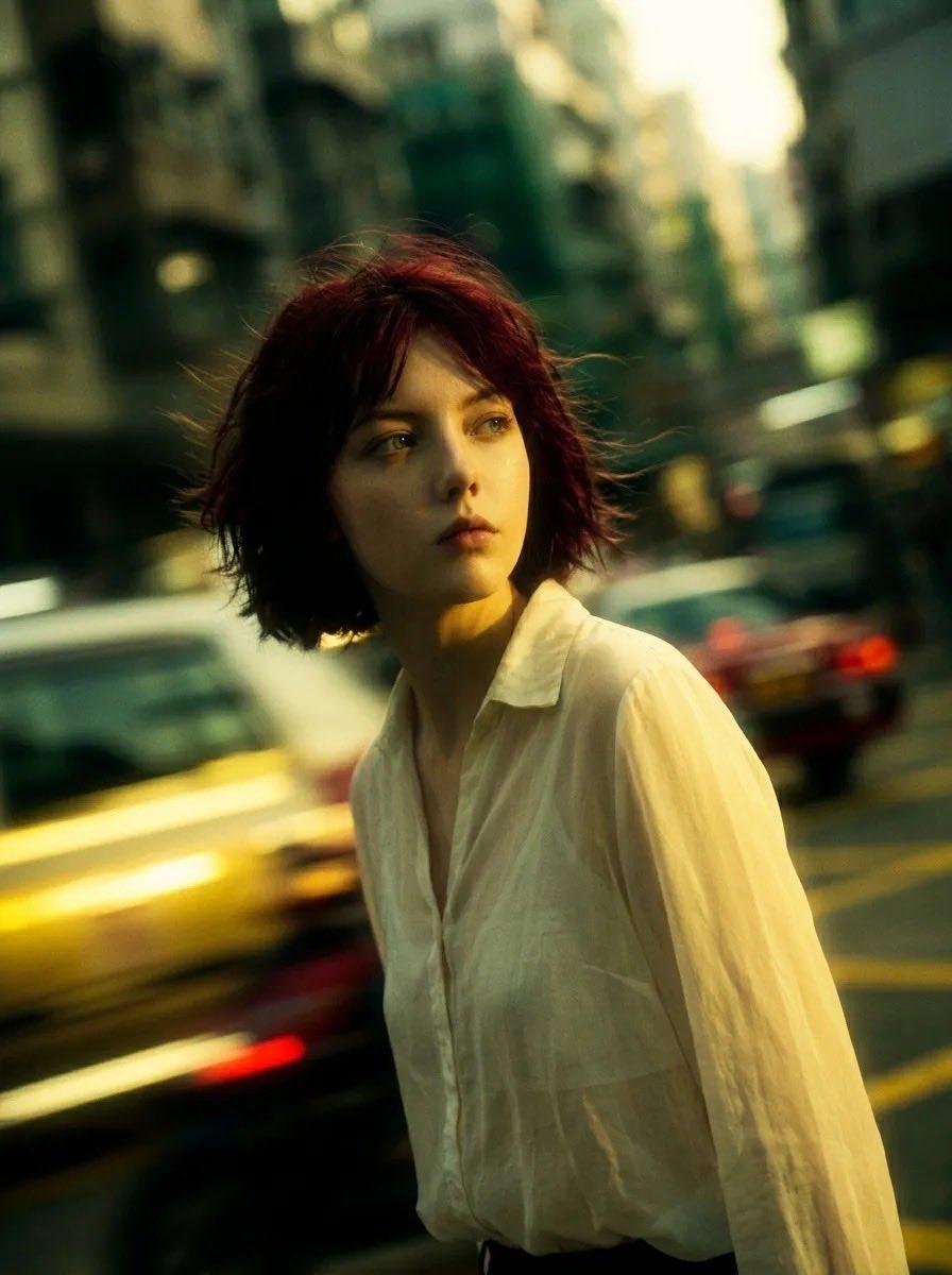 Cinematic Urban Street Portrait - AI image template preview