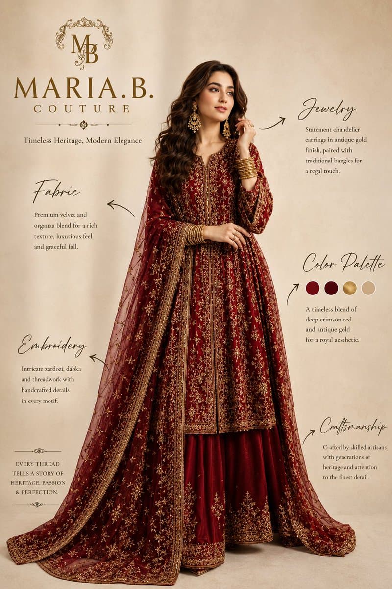 Pakistani Luxury Fashion Campaign - AI image template preview