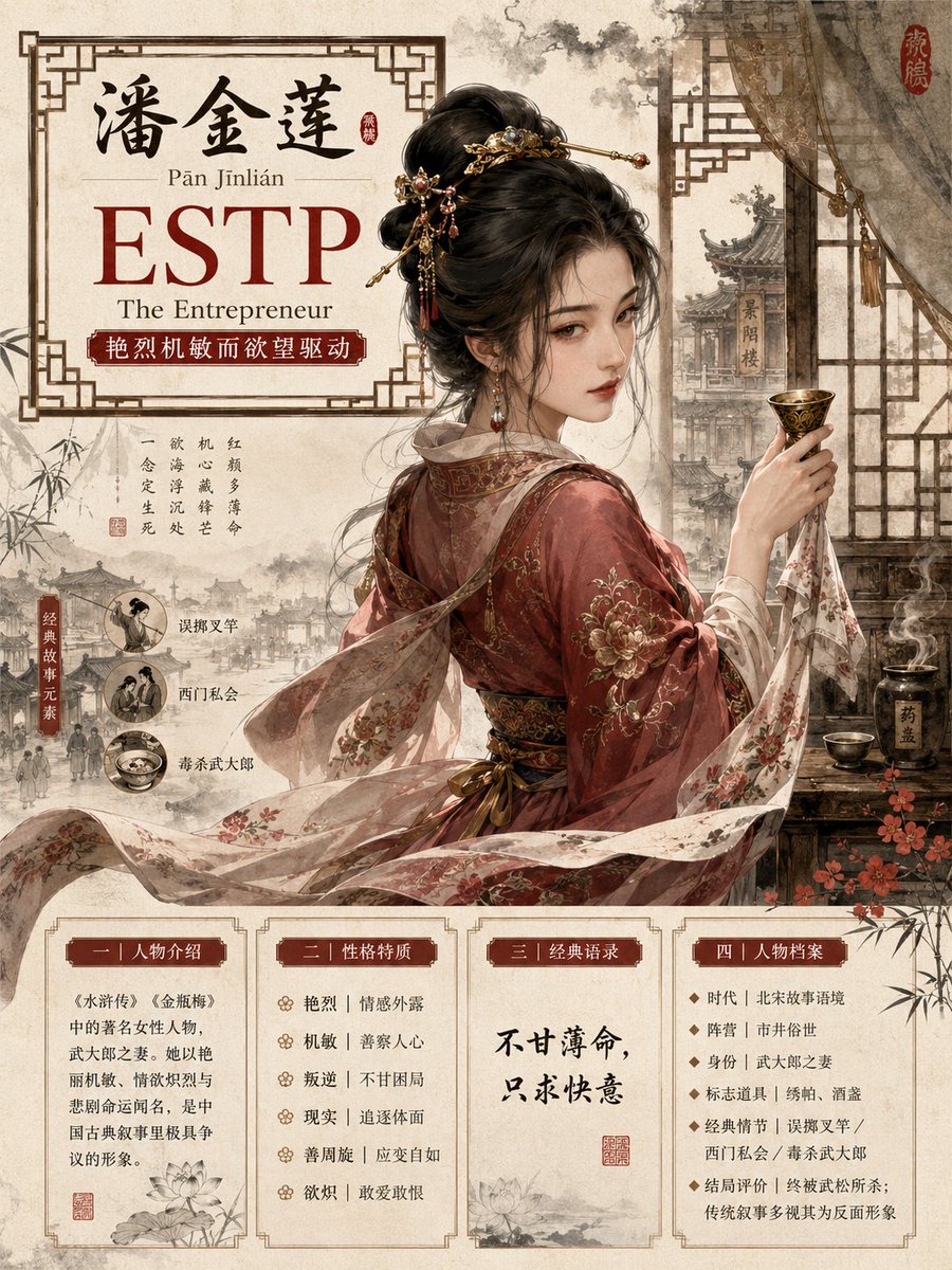 Classical Character MBTI Infographic Poster - AI image template preview