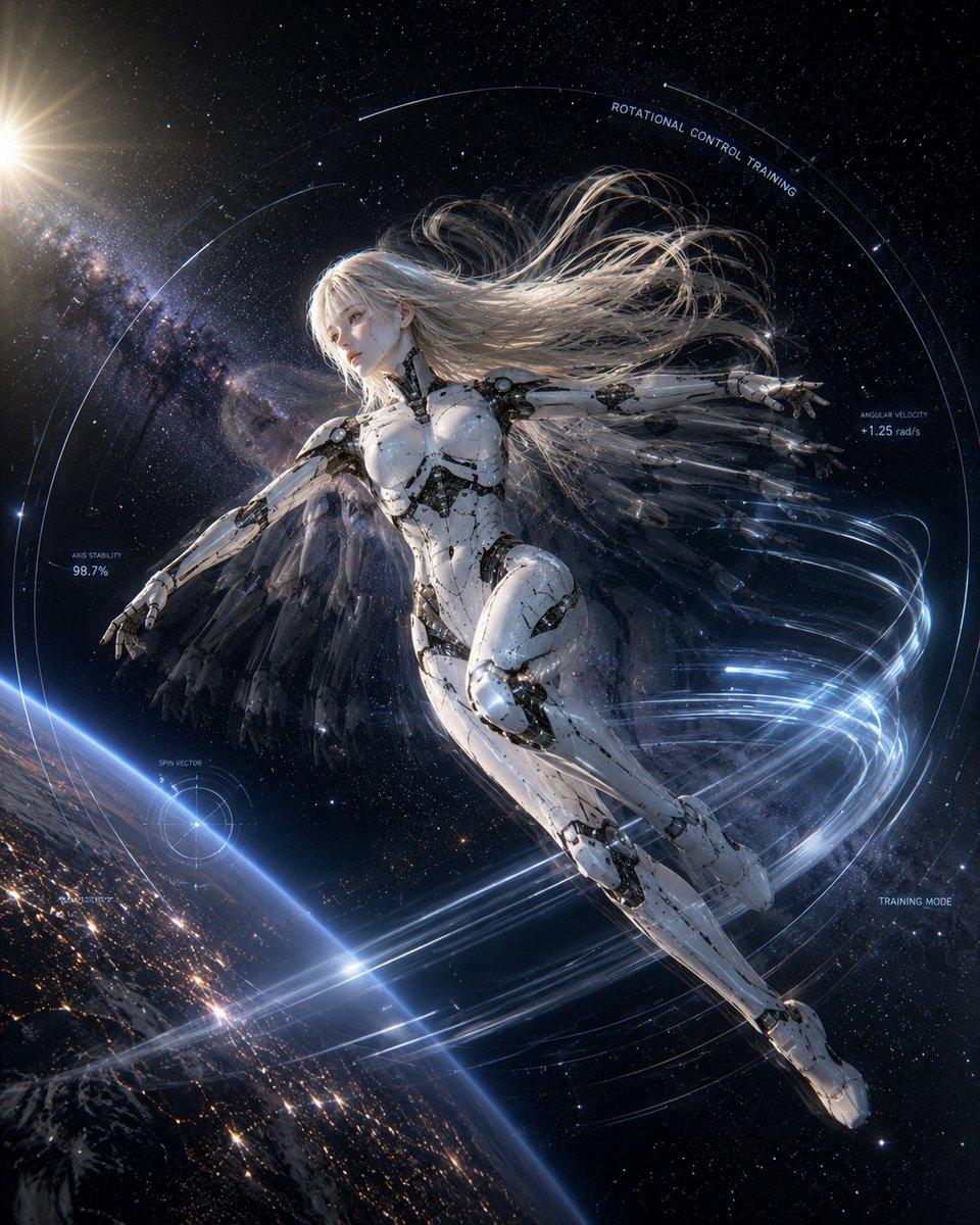 Spaceship Female Android Concept - AI image template preview