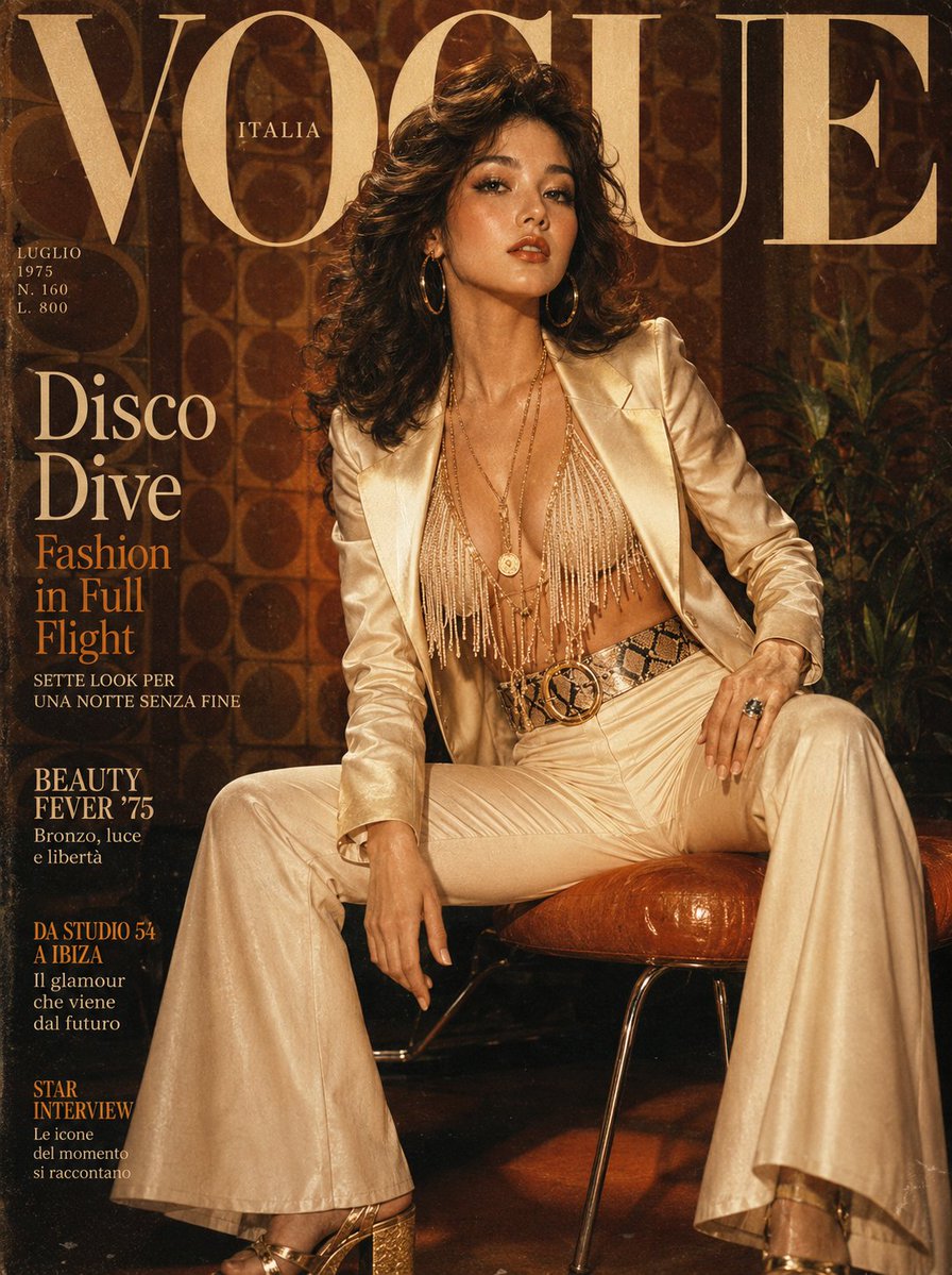 Retro 1970s Editorial Magazine Cover - AI image template preview
