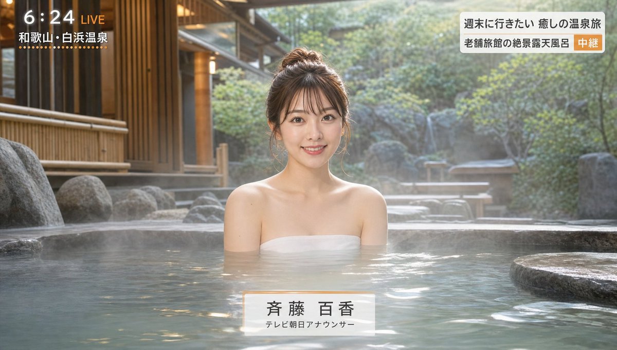 Japanese Hot Spring TV Report - AI image template preview