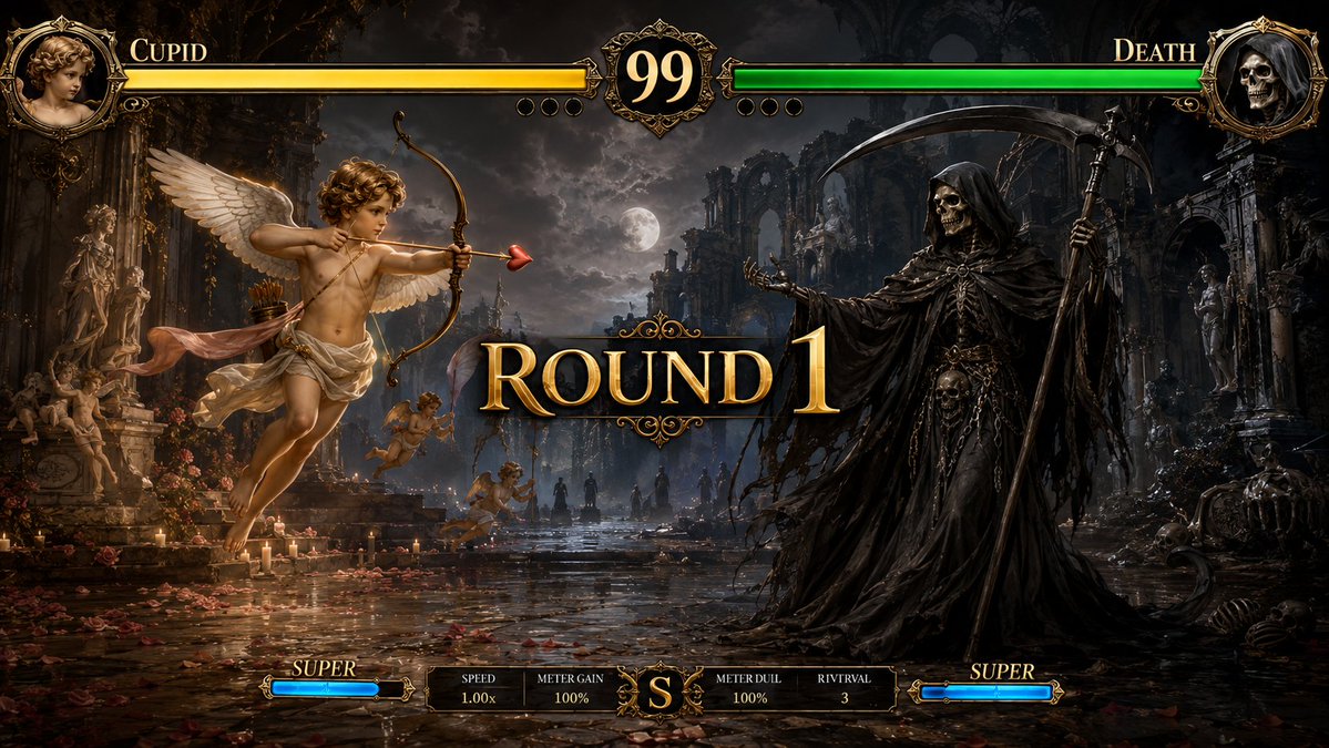 Mythological Fighting Game Versus Screen - AI image template preview