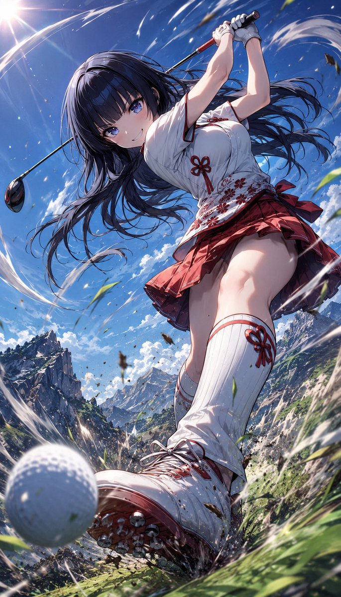 Manga Style Wild Genius Golfer - AI image template preview