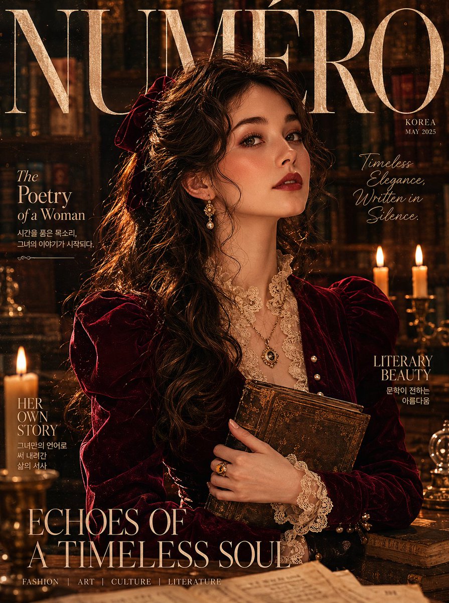 Burgundy Velvet Literary Magazine Cover - AI image template preview