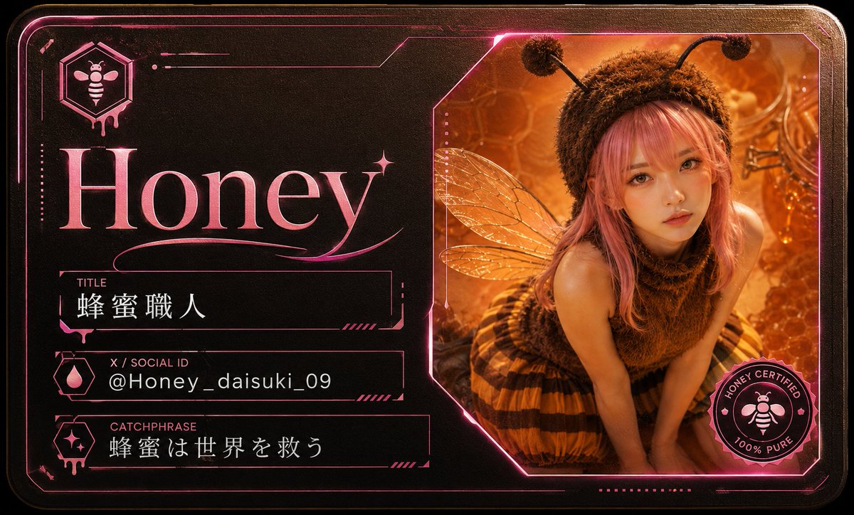 Honey Bee Creator Card - AI image template preview