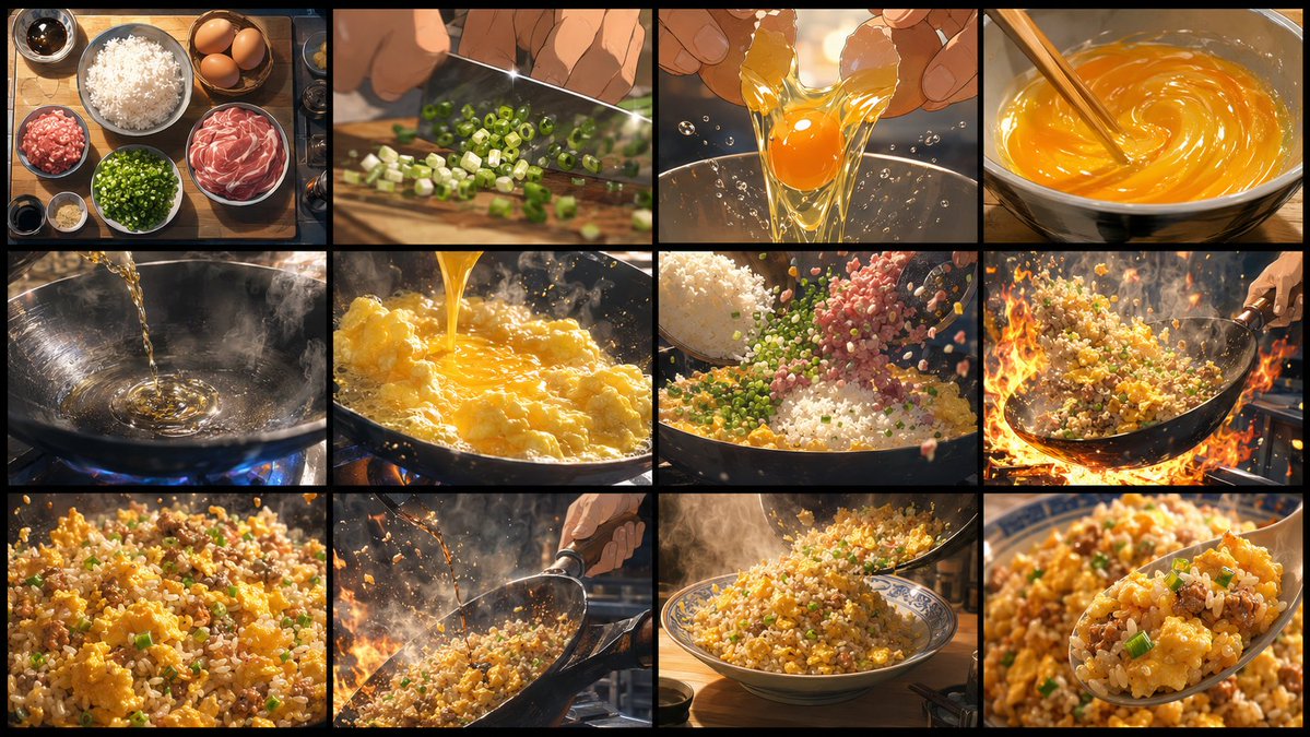 Golden Fried Rice Storyboard Sheet - AI image template preview
