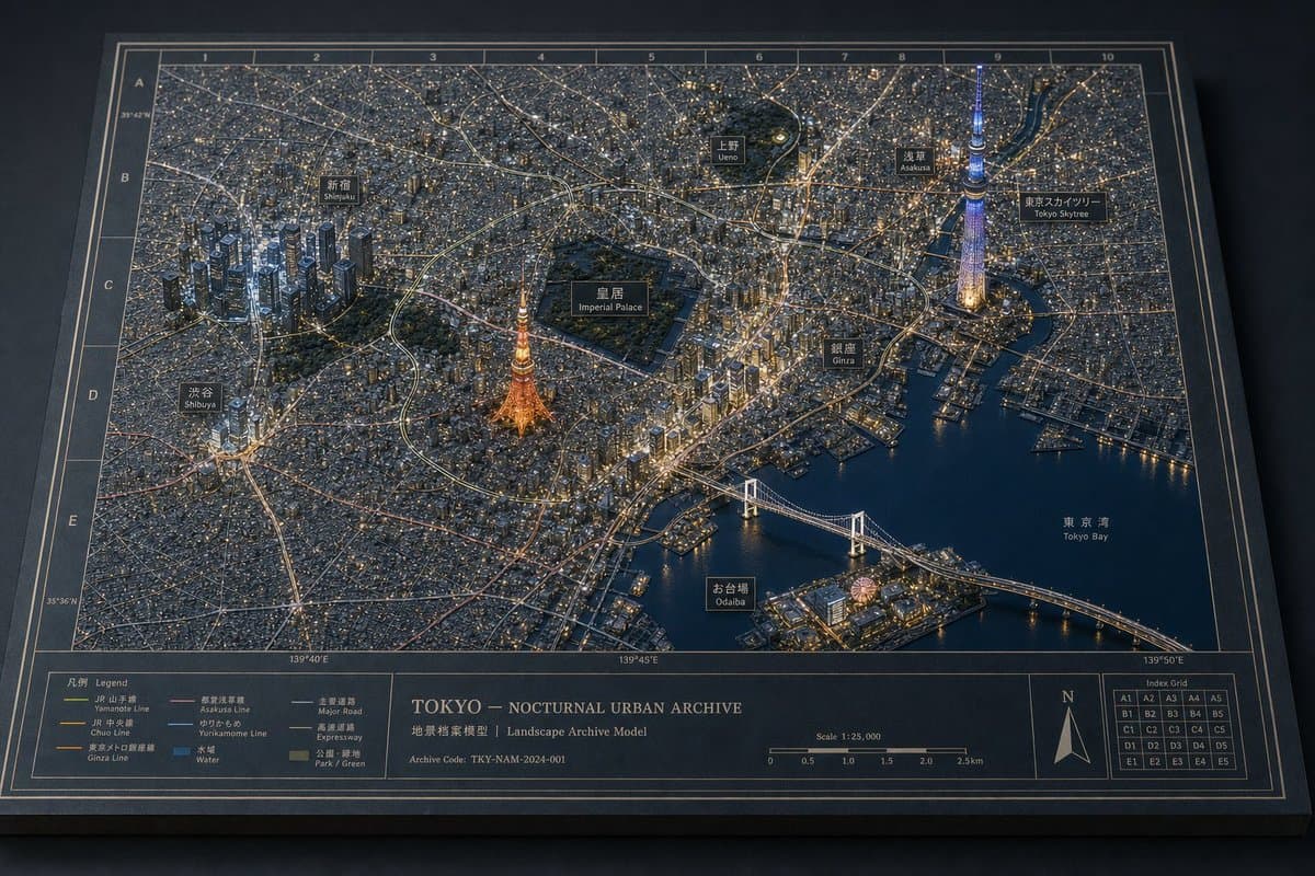 Tokyo Nocturnal Urban Archive - AI image template preview