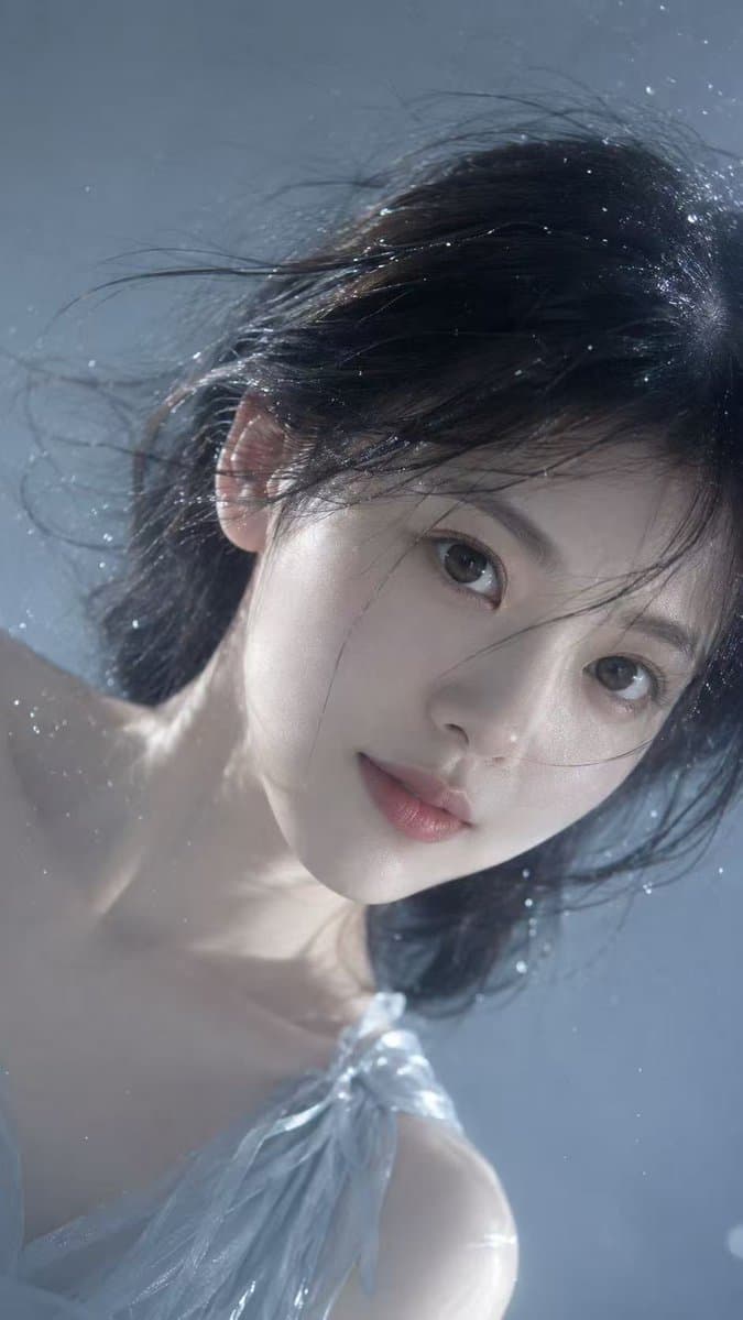 Underwater Dreamy Close-up Portrait - AI image template preview