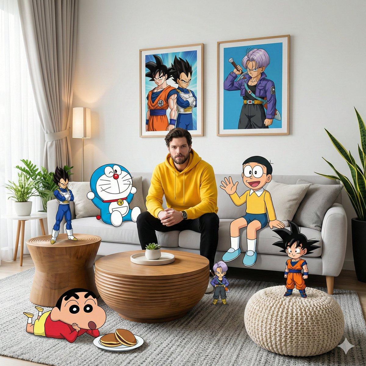 Real-World Anime Character Crossover - AI image template preview