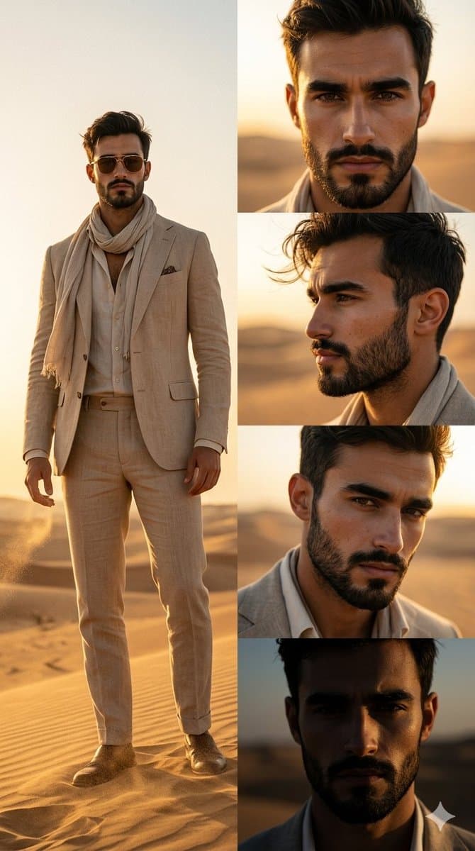 Desert Fashion Magazine Layout - AI image template preview