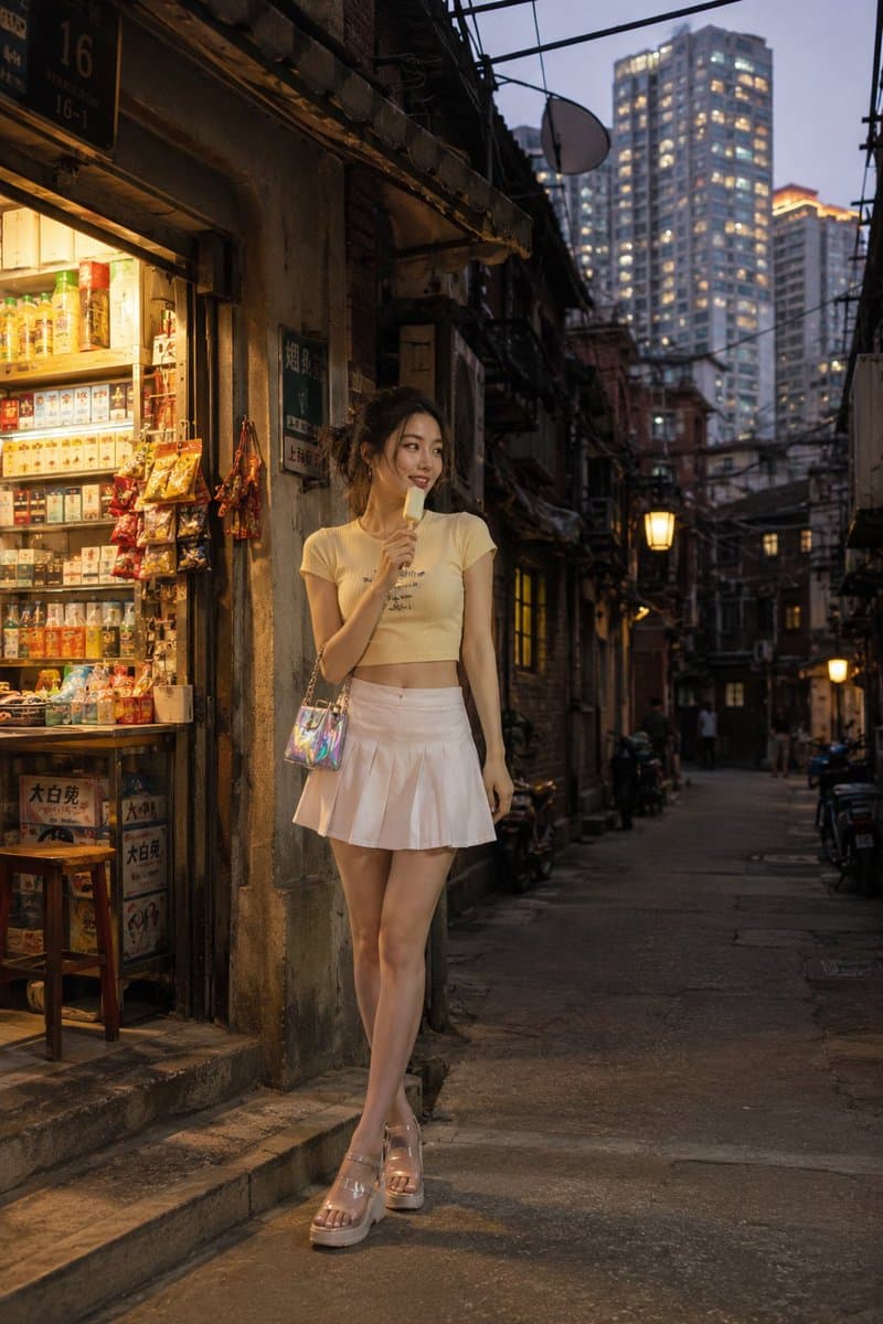 Shanghai Longtang Street Candid - AI image template preview