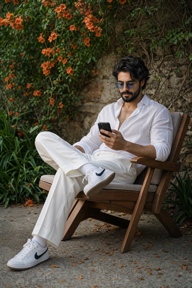 Stylish Man Garden Portrait - AI image template preview
