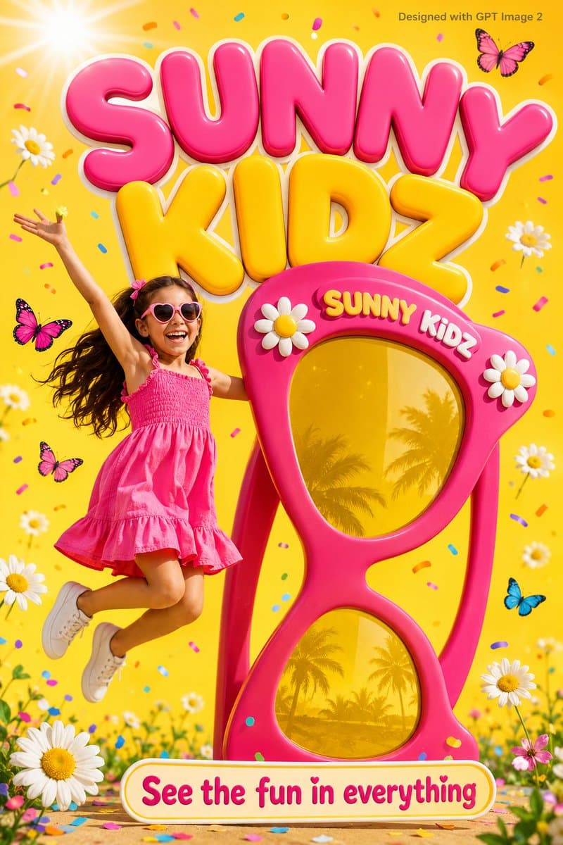 Colorful Kids Advertising Poster - AI image template preview