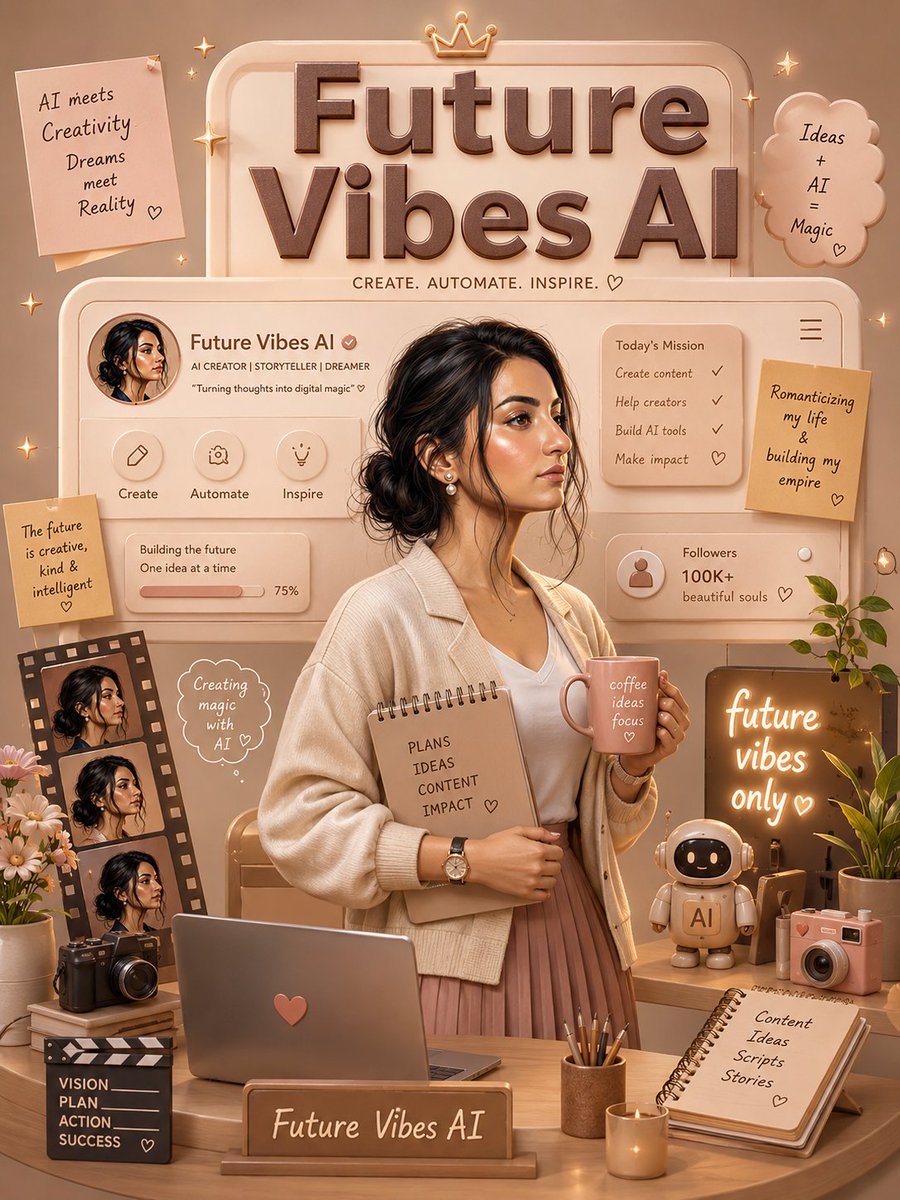 3D Luxury Creator Workspace Poster - AI image template preview
