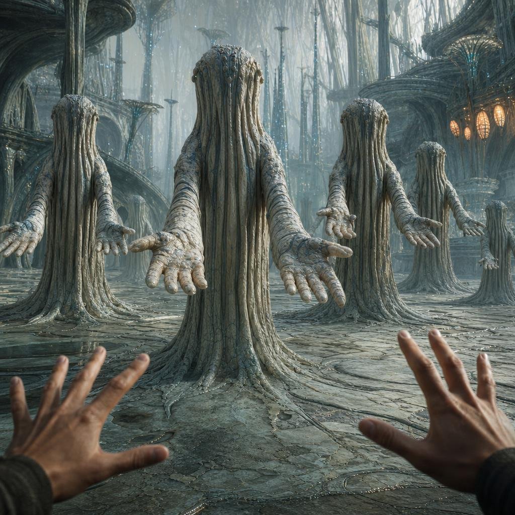 First-Person Alien Tree Beings - AI image template preview