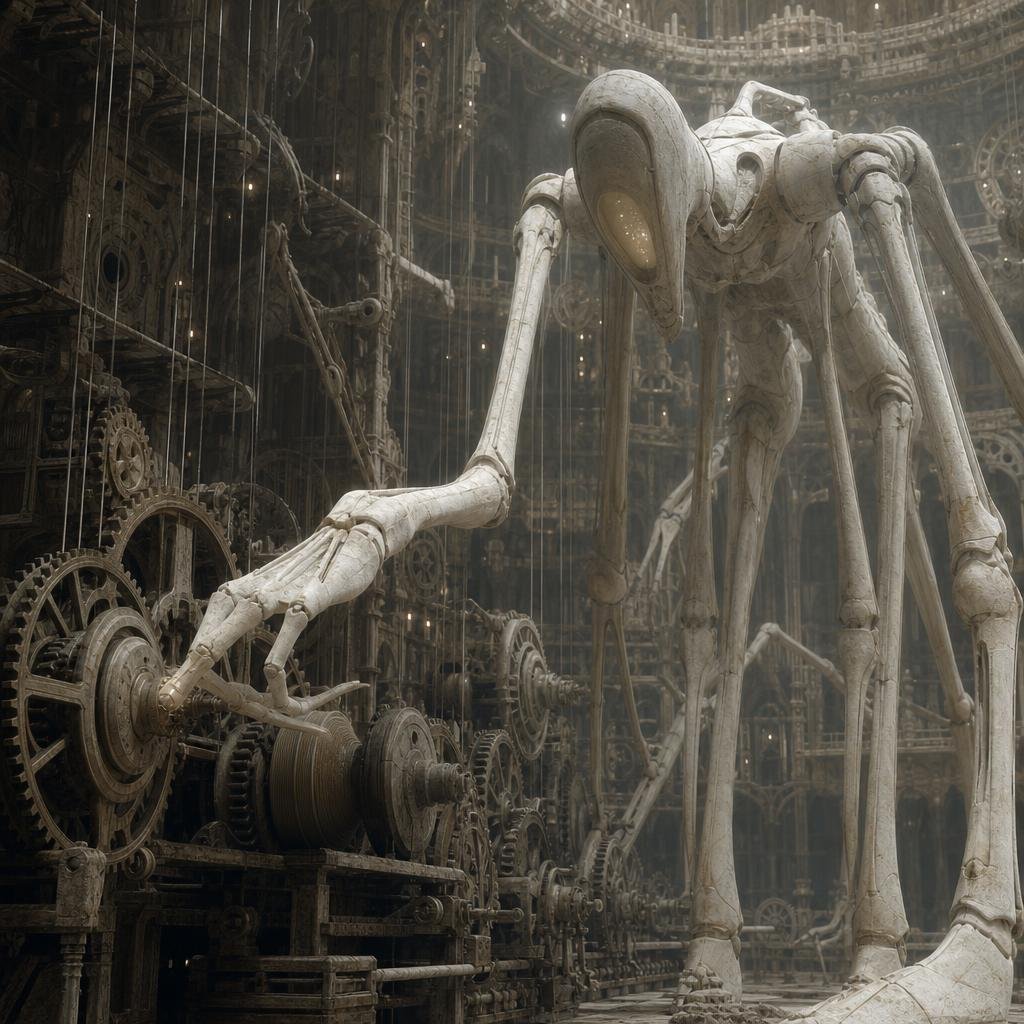 Ivory Automaton in Clockwork Cathedral - AI image template preview