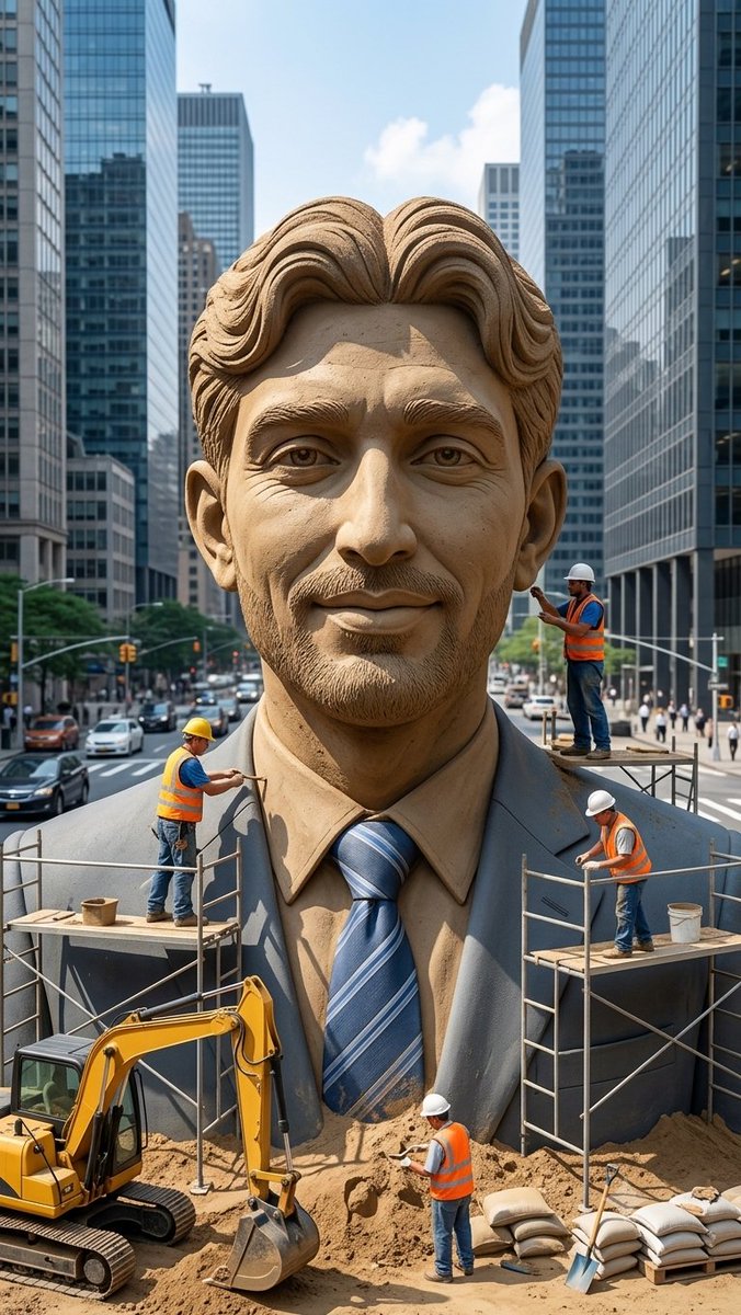 Censored Sand Businessman Statue - AI image template preview