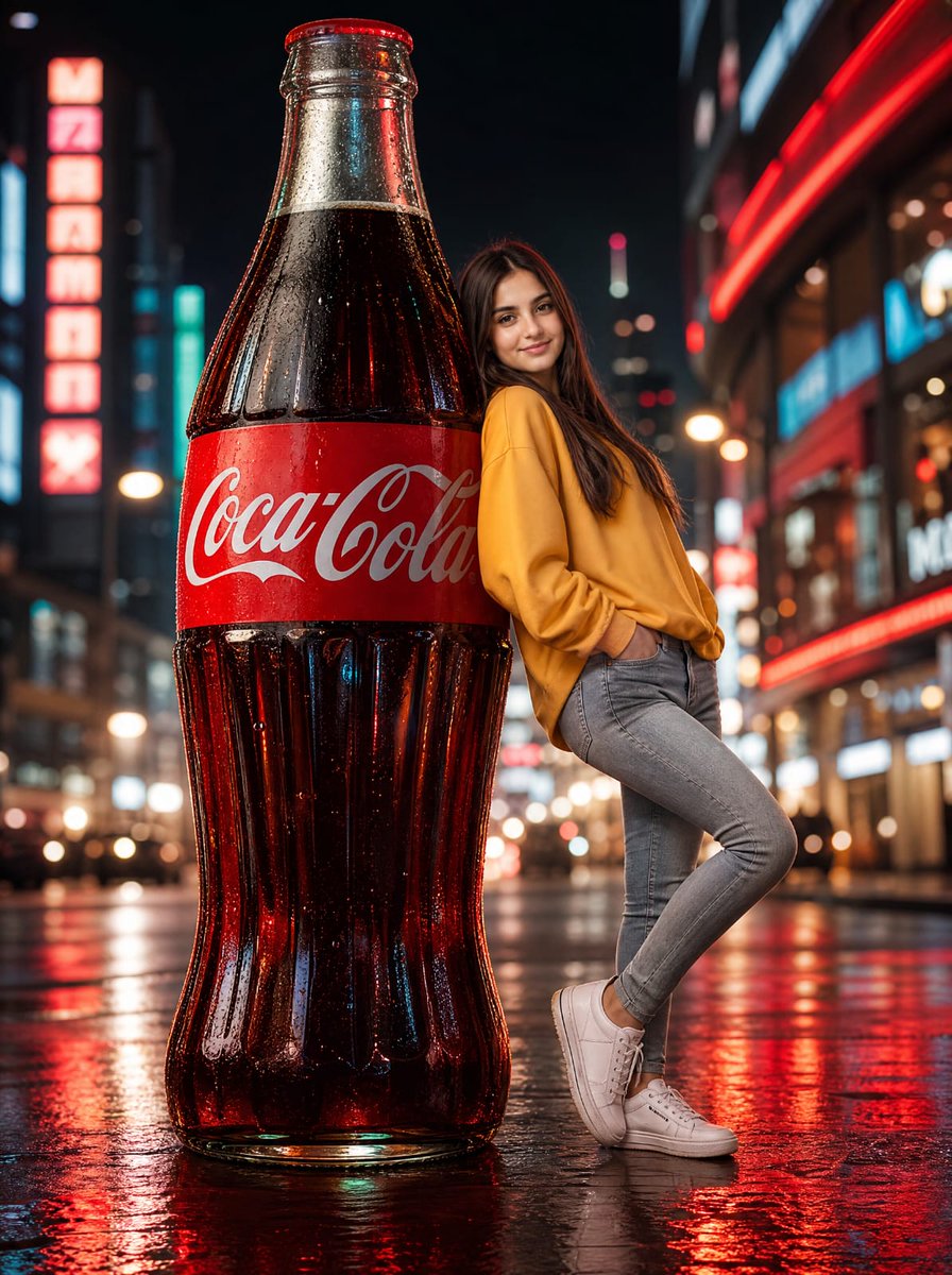 Neon Coca-Cola Street Portrait - AI image template preview