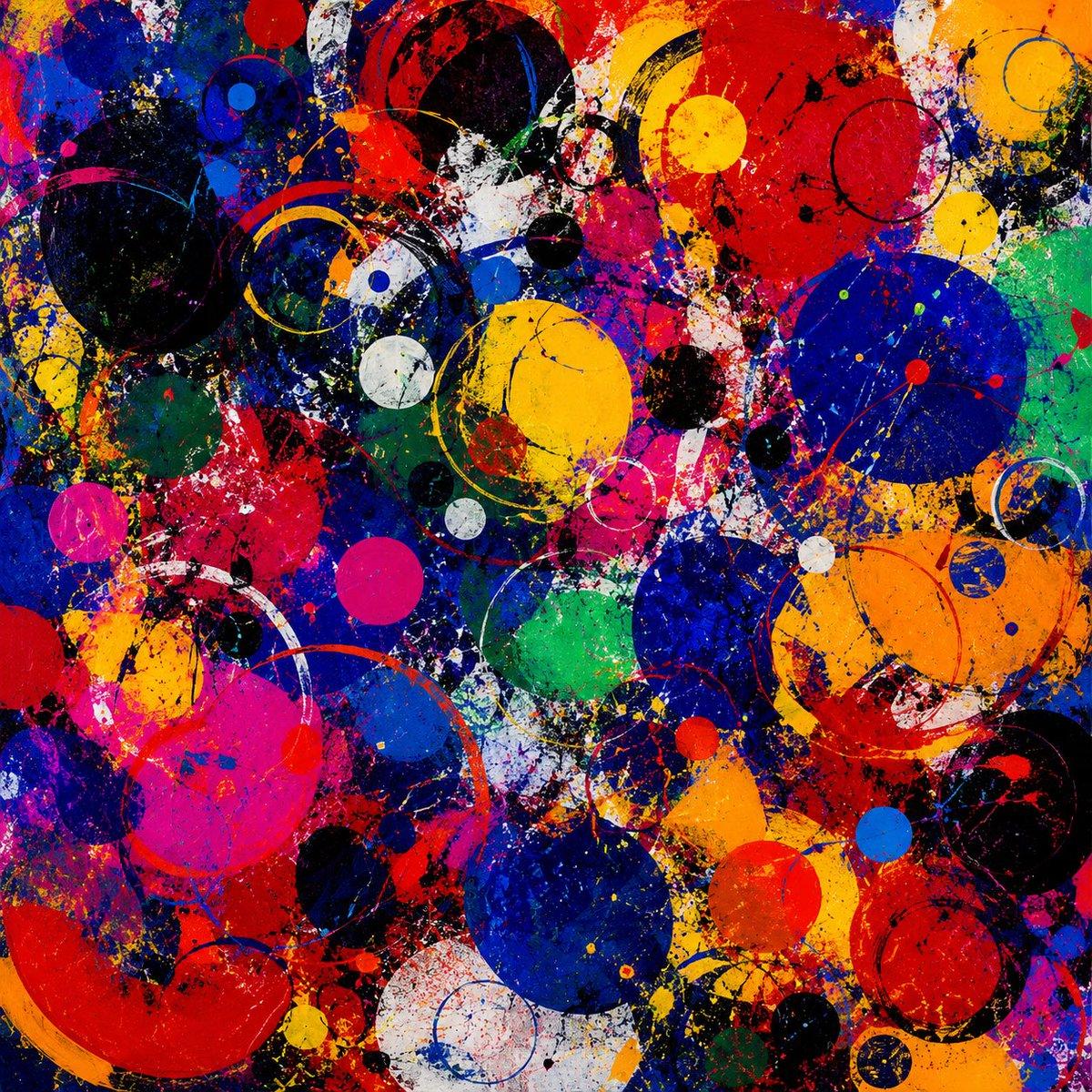 Vibrant Abstract Circle Splatter Art - AI image template preview