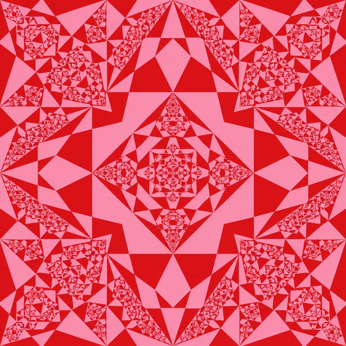 Red Pink Fractal Kaleidoscope - AI image template preview