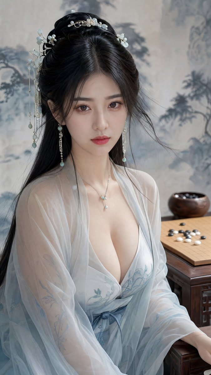 Classical Chinese Go Portrait - AI image template preview