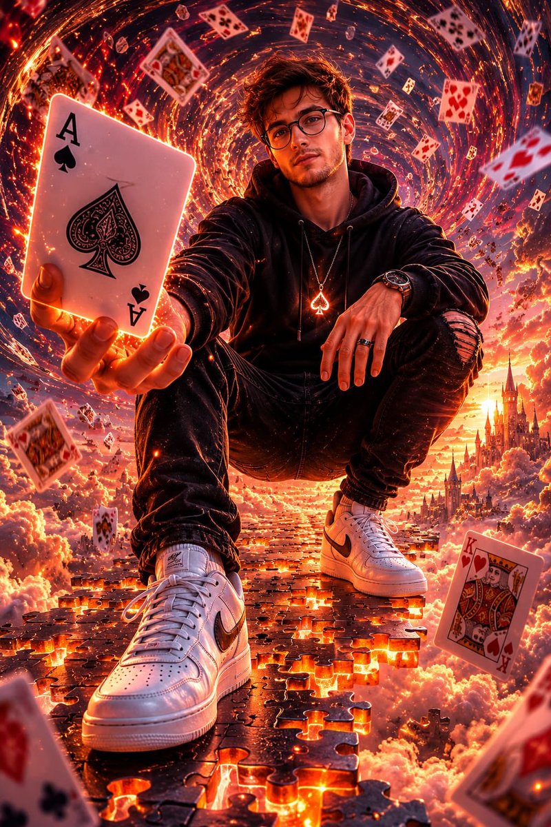 Fantasy Card Master Portrait - AI image template preview