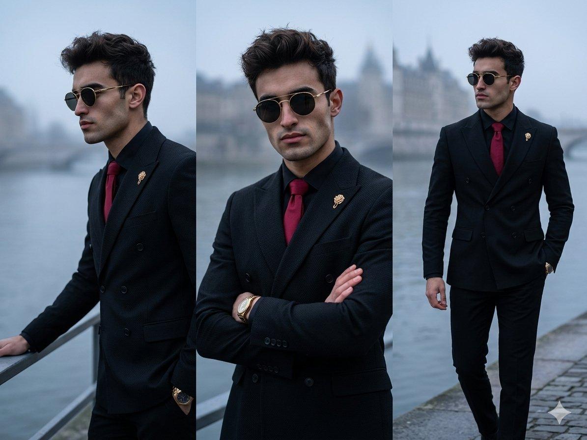 Vertical Panel Menswear Editorial - AI image template preview