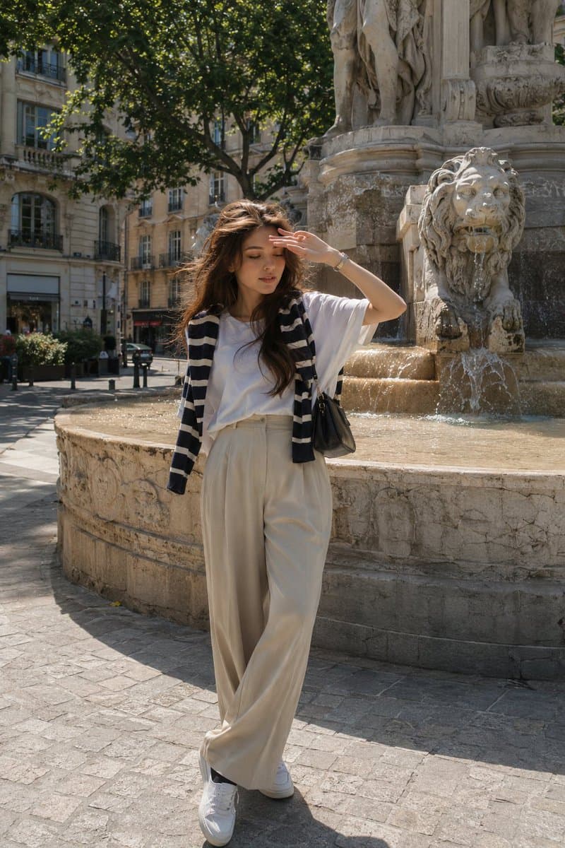 European Street-Style Portrait - AI image template preview
