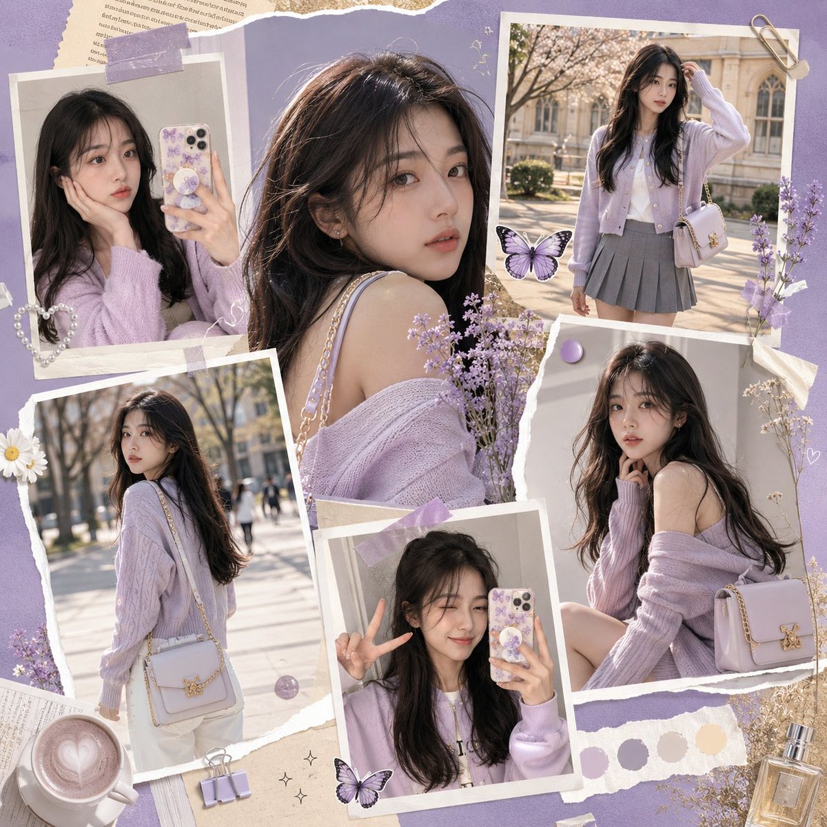 K-Fashion Gen-Z Social Media Collage - AI image template preview