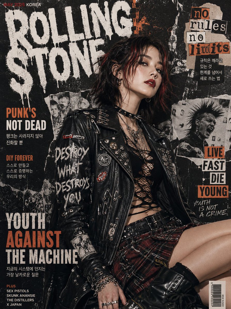 Punk Magazine Cover Korea Style - AI image template preview