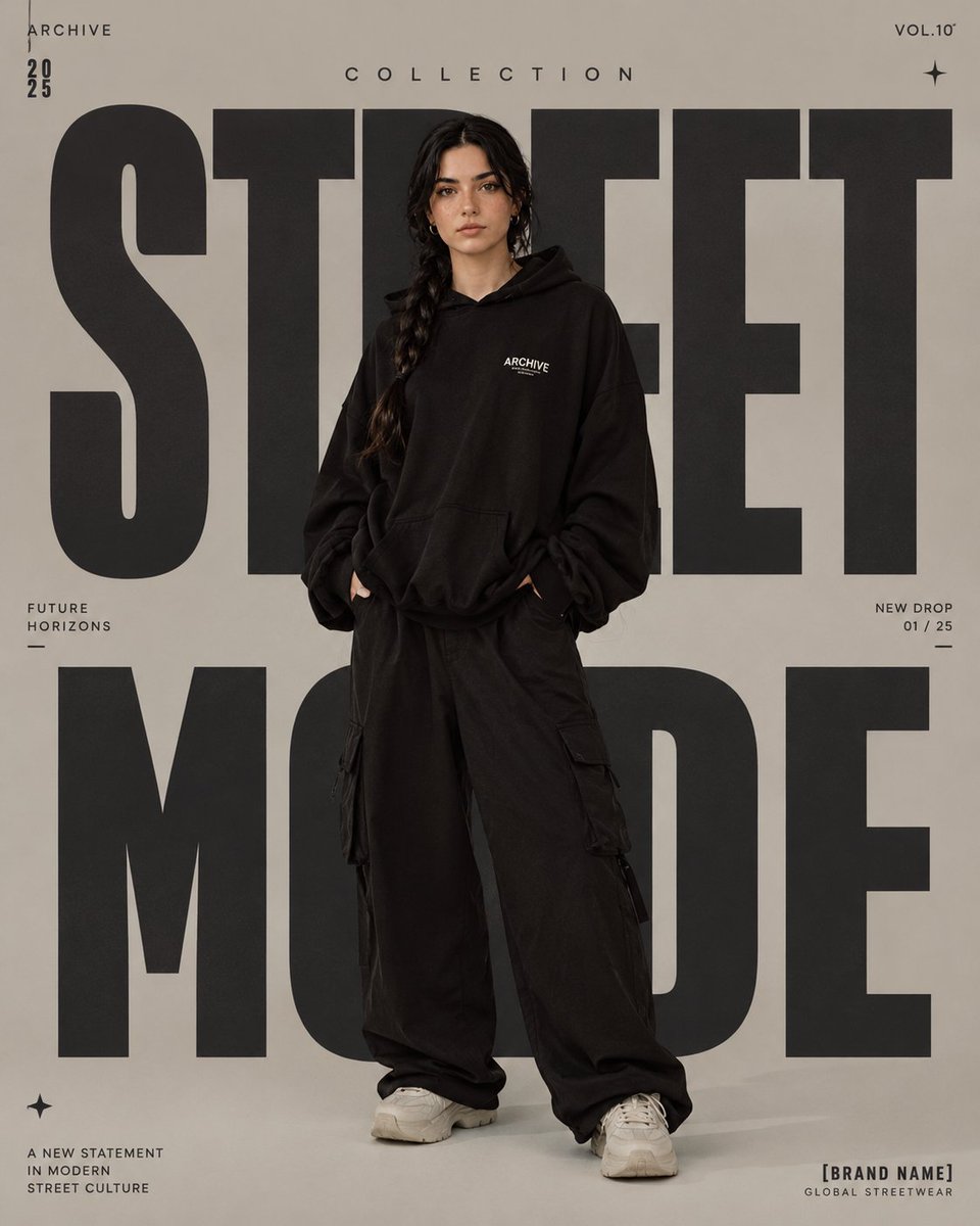 High-Fashion Editorial Magazine Poster - AI image template preview