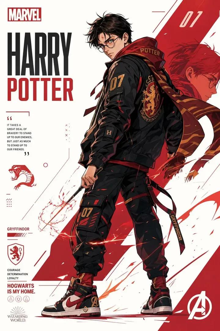 Marvel-Style Harry Potter Poster - AI image template preview