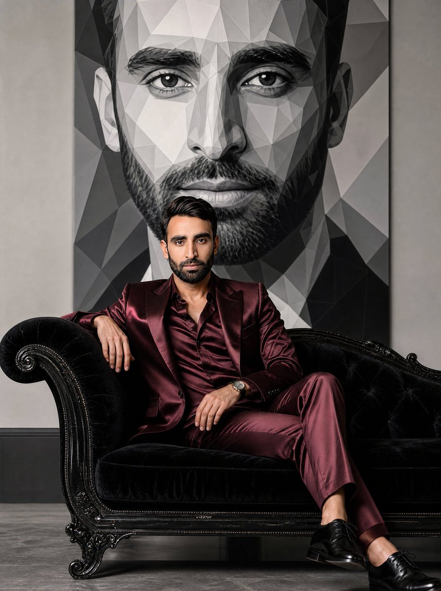 Luxury Fashion Mural Portrait - AI image template preview