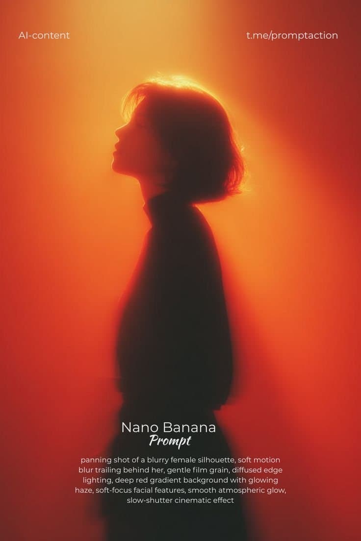Red Motion Blur Silhouette - AI image template preview