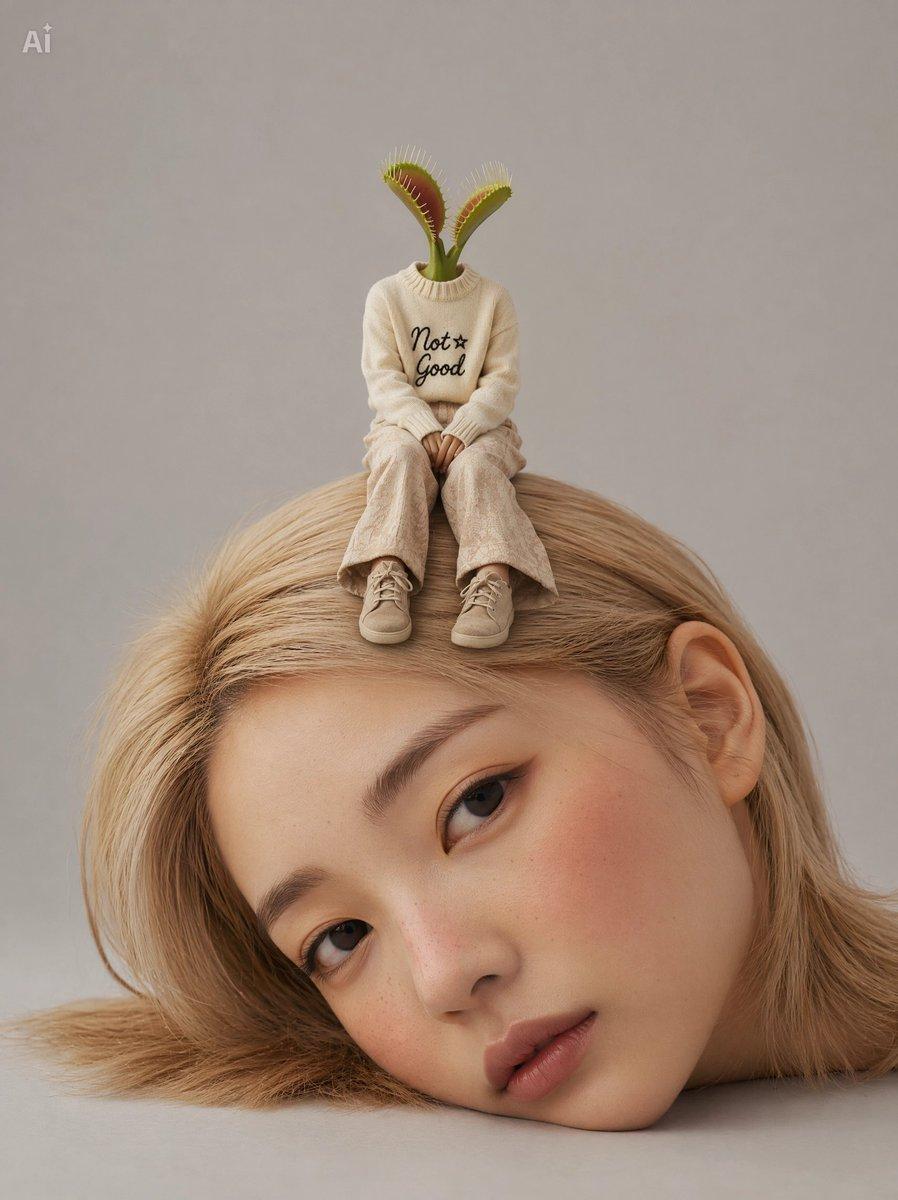 Surreal Venus Flytrap Head Figure - AI image template preview