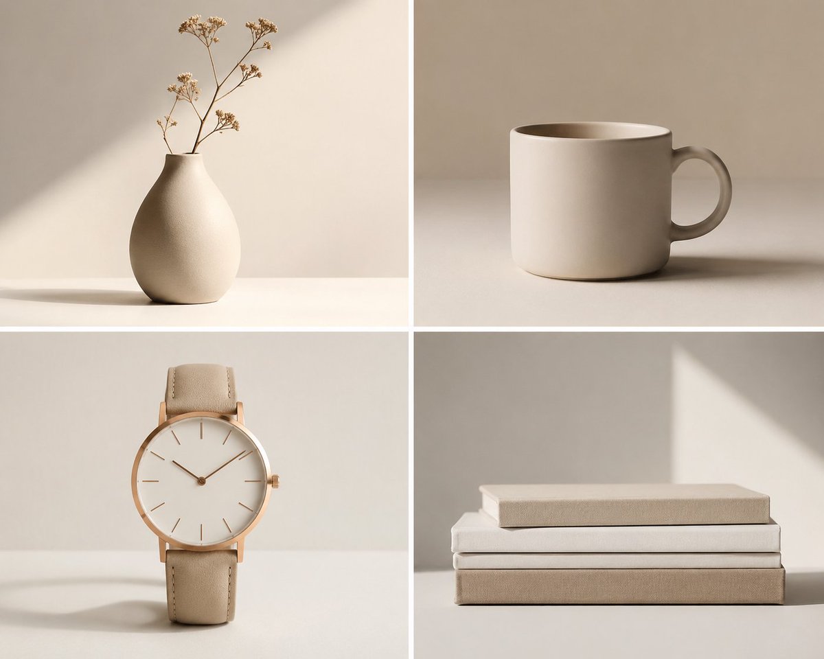 Minimalist Neutral Object Grid - AI image template preview