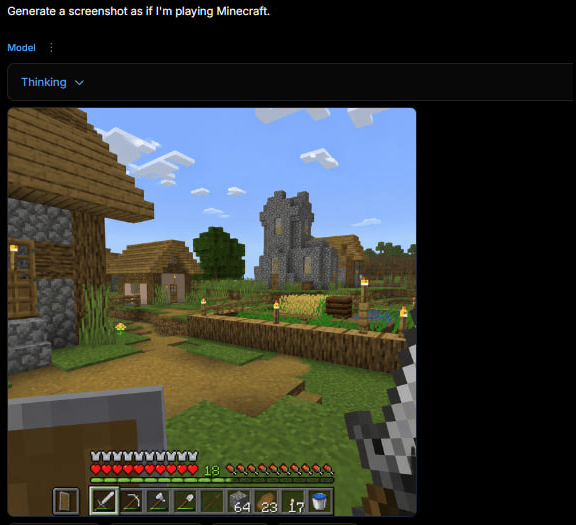 Minecraft Gameplay in AI Generator UI - AI image template preview