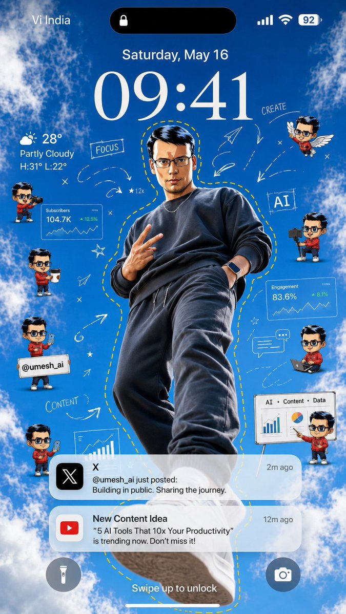 Creator Lock Screen Wallpaper - AI image template preview
