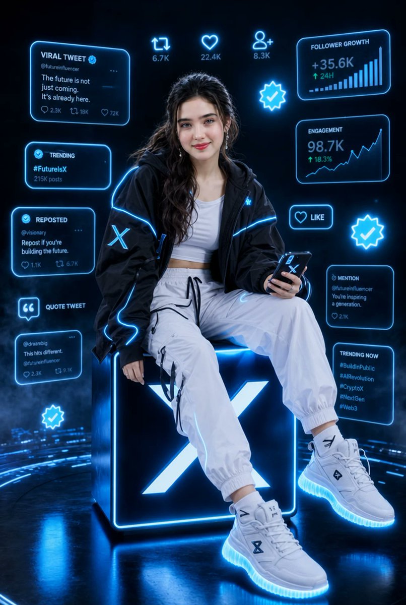 Futuristic X Influencer Portrait - AI image template preview
