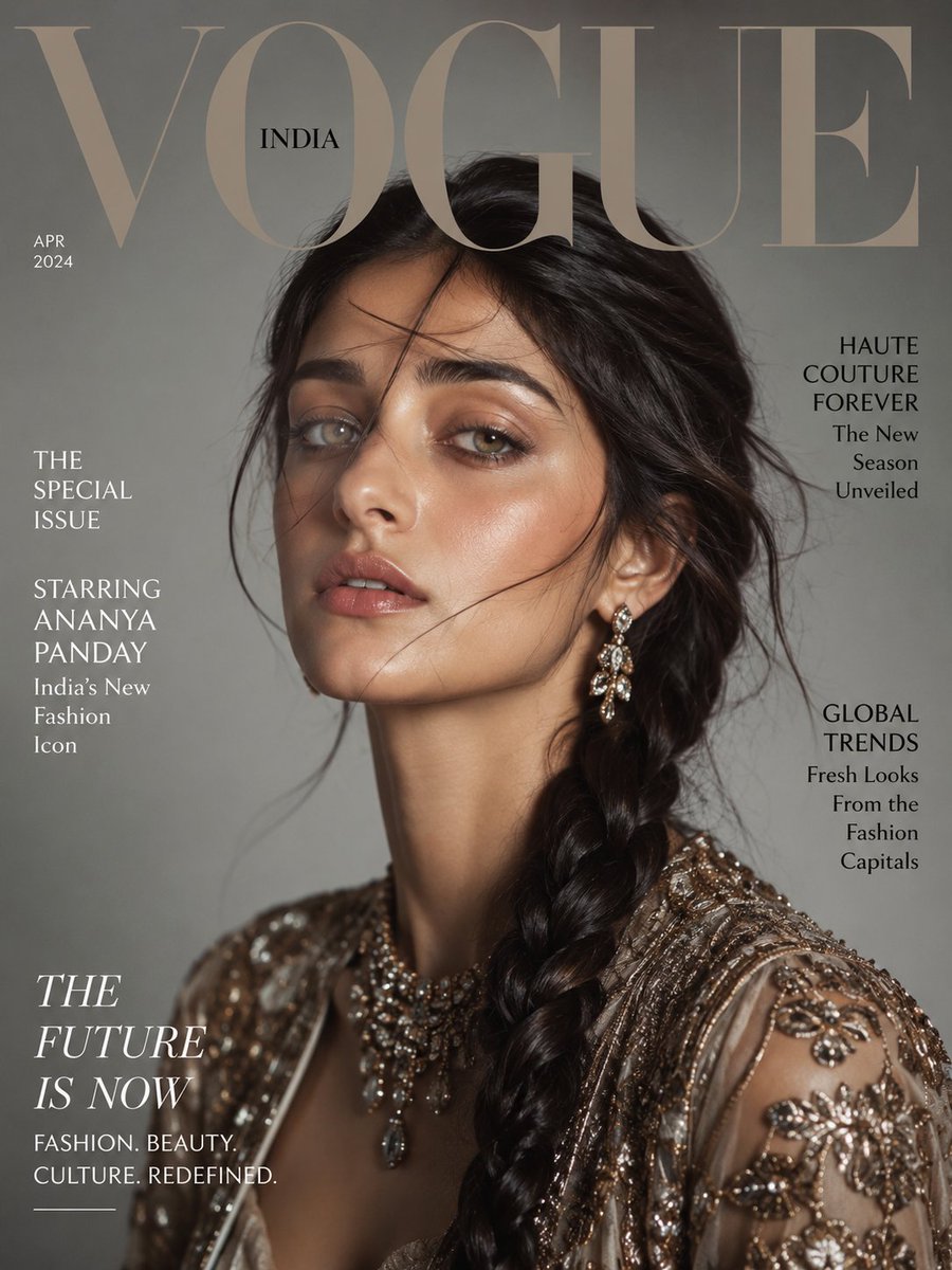 Vogue Magazine Cover Portrait - AI image template preview