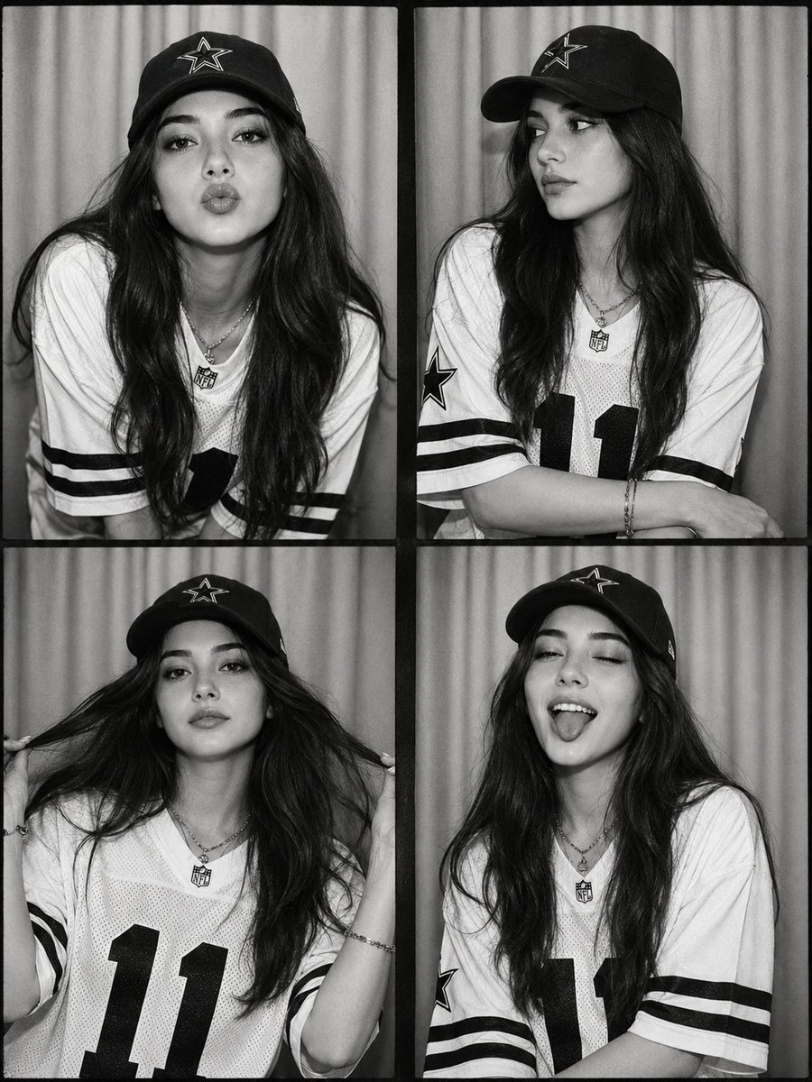Black and White Photobooth Collage - AI image template preview